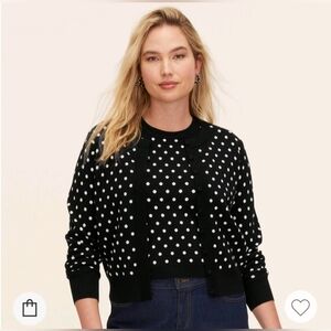 kate spade Black and White Polka Dot Cardigan